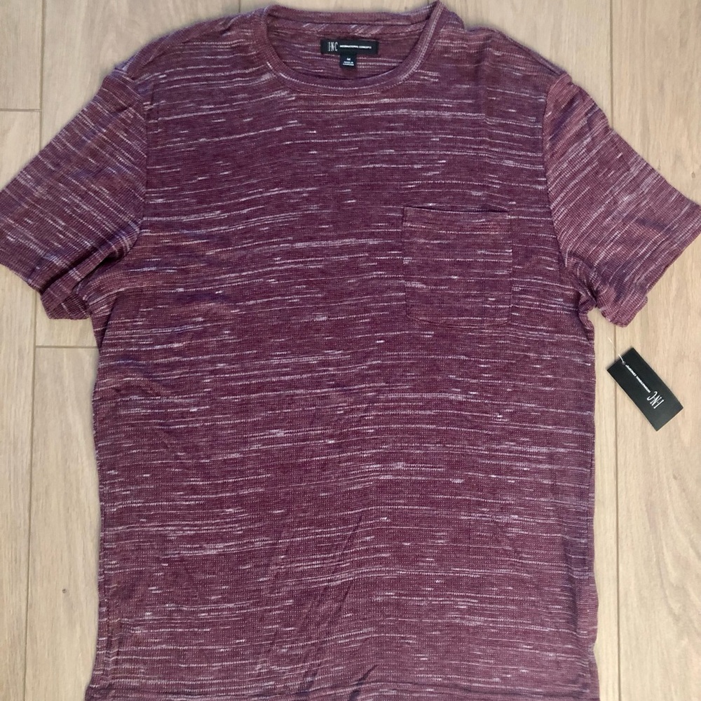 Men’s INC mesh burgundy textured shirt. Size medium very lose casual fit.